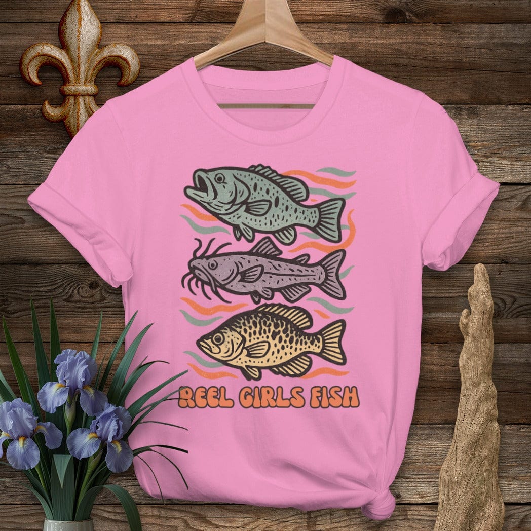 S / Azalea Louisiana Reel Girls Fish T-Shirt by Laissez Faire Wear