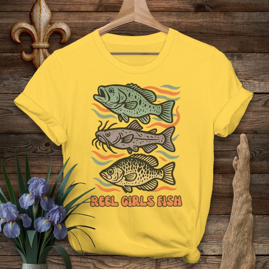 S / Daisy Louisiana Reel Girls Fish T-Shirt by Laissez Faire Wear