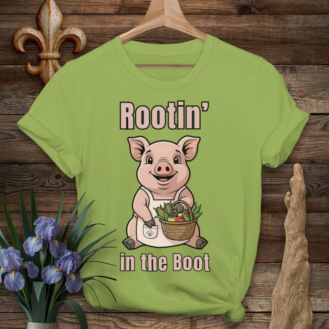 S / Kiwi Louisiana Rootin' in the Boot Farm T-Shirt by Laissez Faire Wear