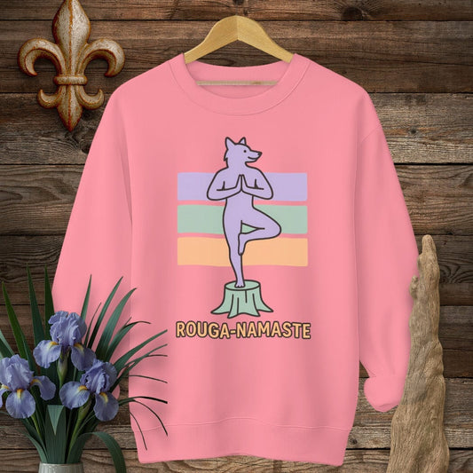 S / Safety Pink Louisiana Rouga-Namaste Sweatshirt by Laissez Faire Wear