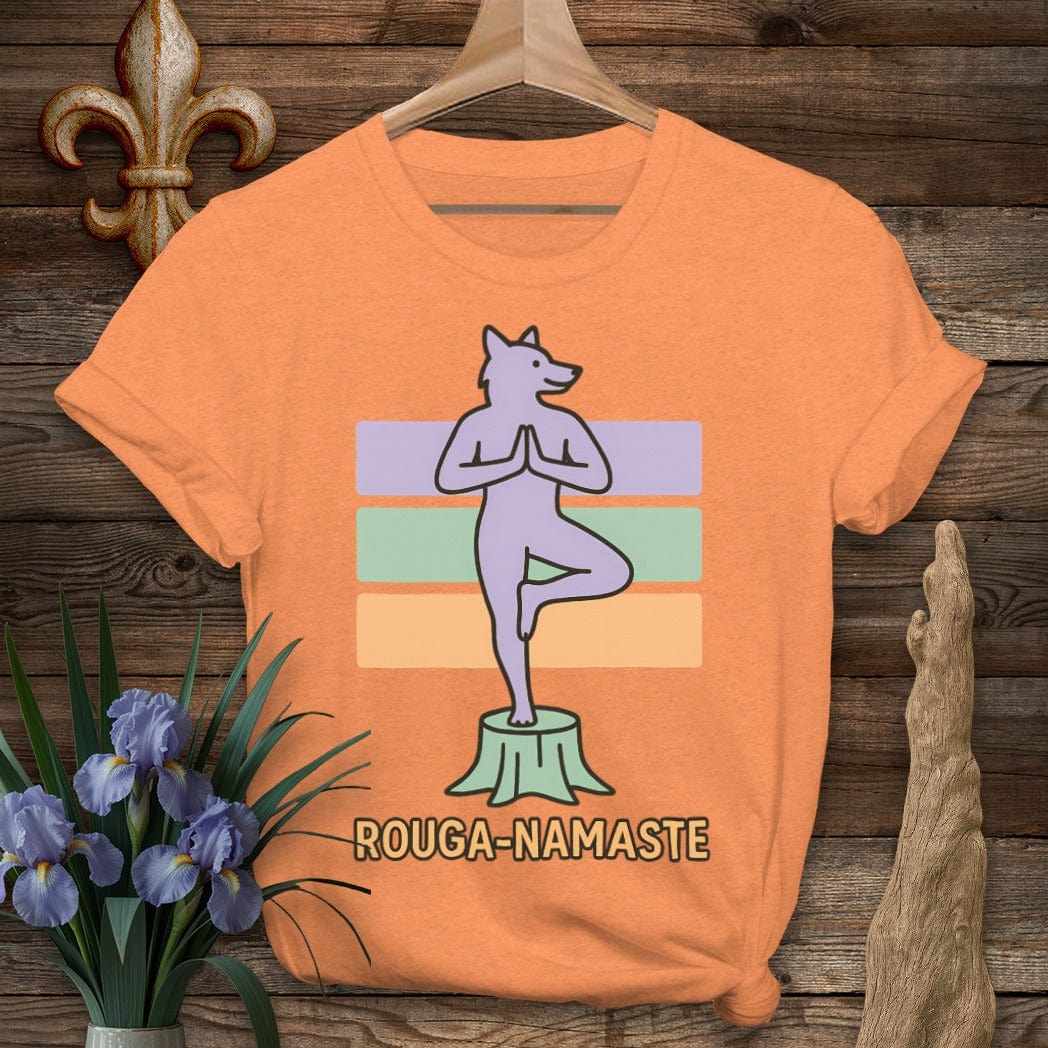 S / Heather Orange Louisiana Rouga-Namaste T-Shirt by Laissez Faire Wear