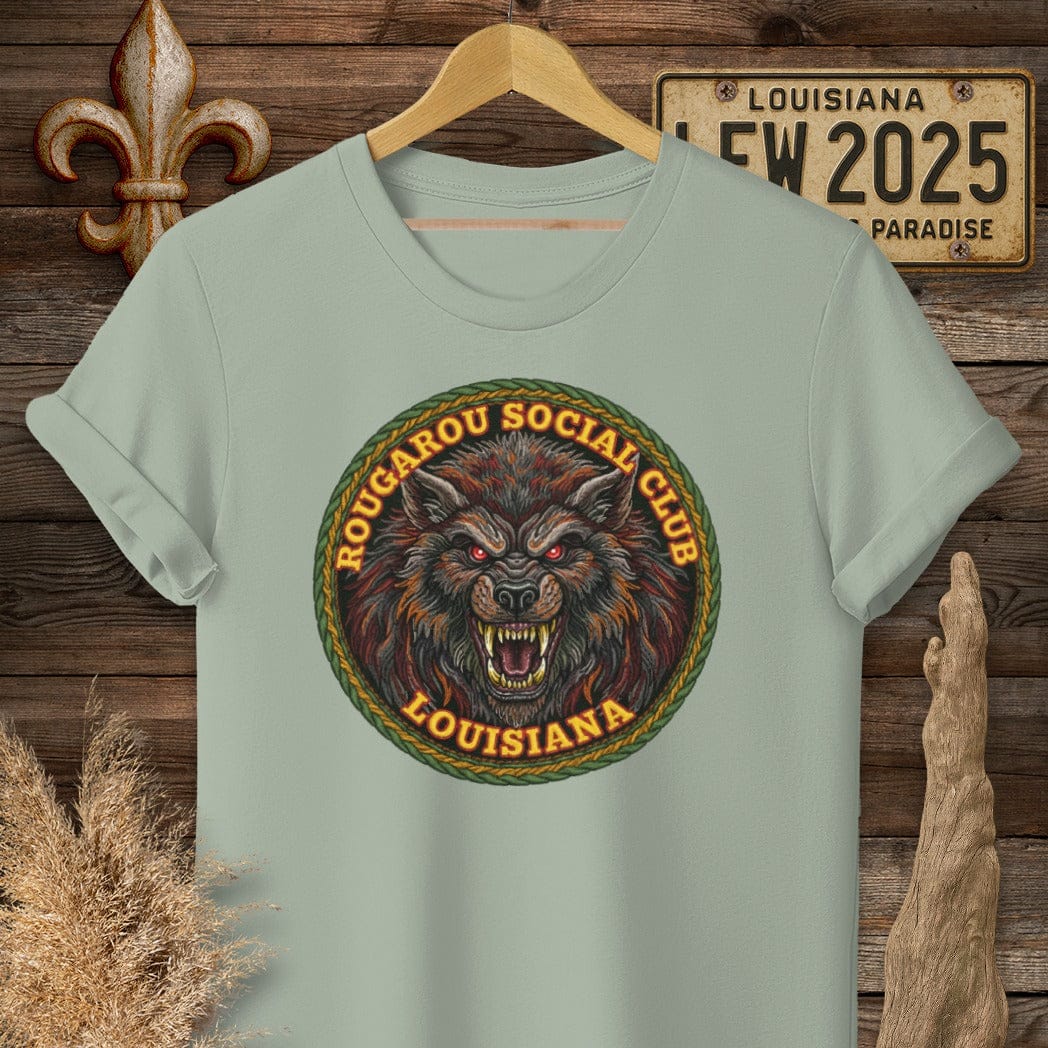 S / Sage Louisiana Rougarou Social Club T-Shirt by Laissez Faire Wear