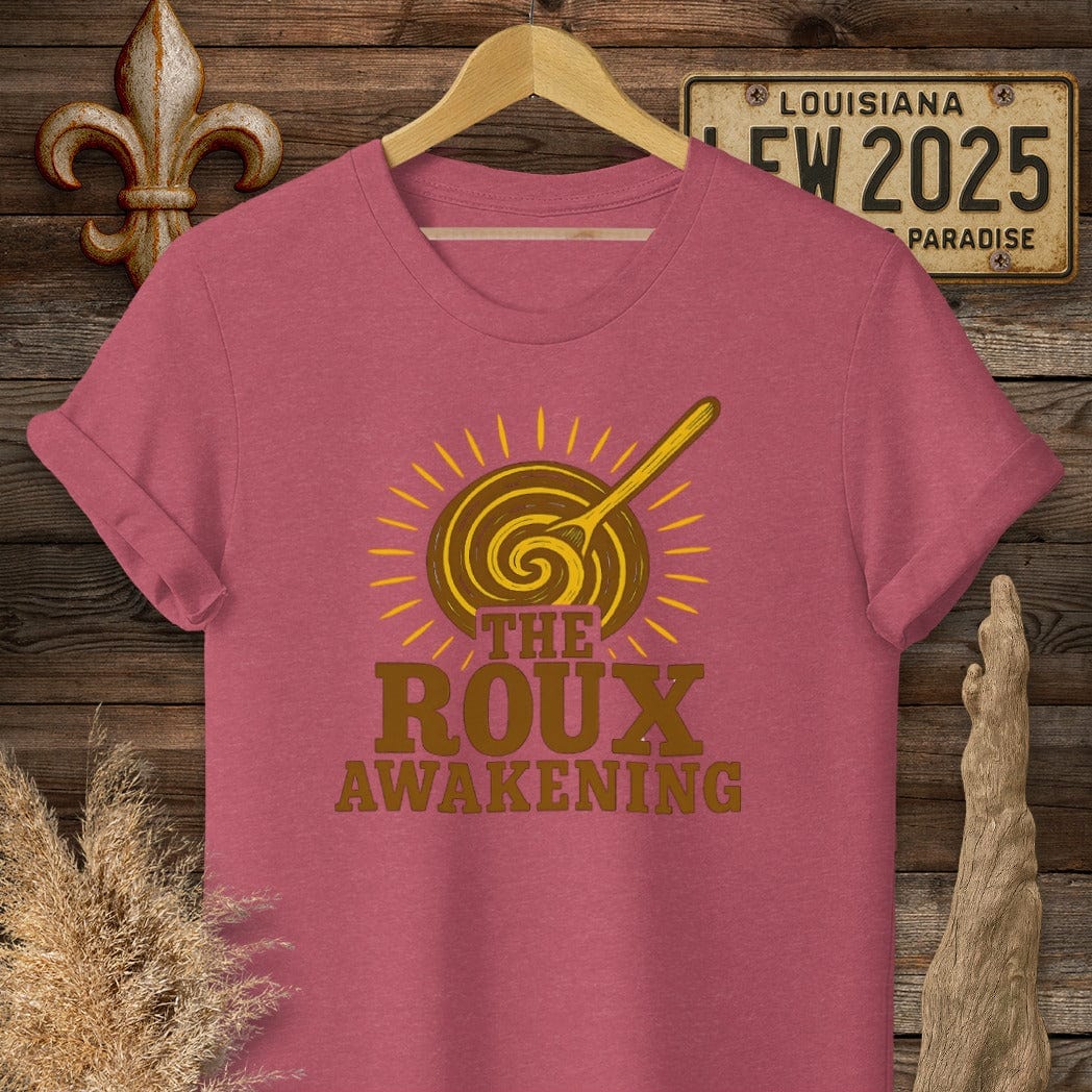 S / Heather Cardinal Louisiana Roux the Awakening T-Shirt by Laissez Faire Wear