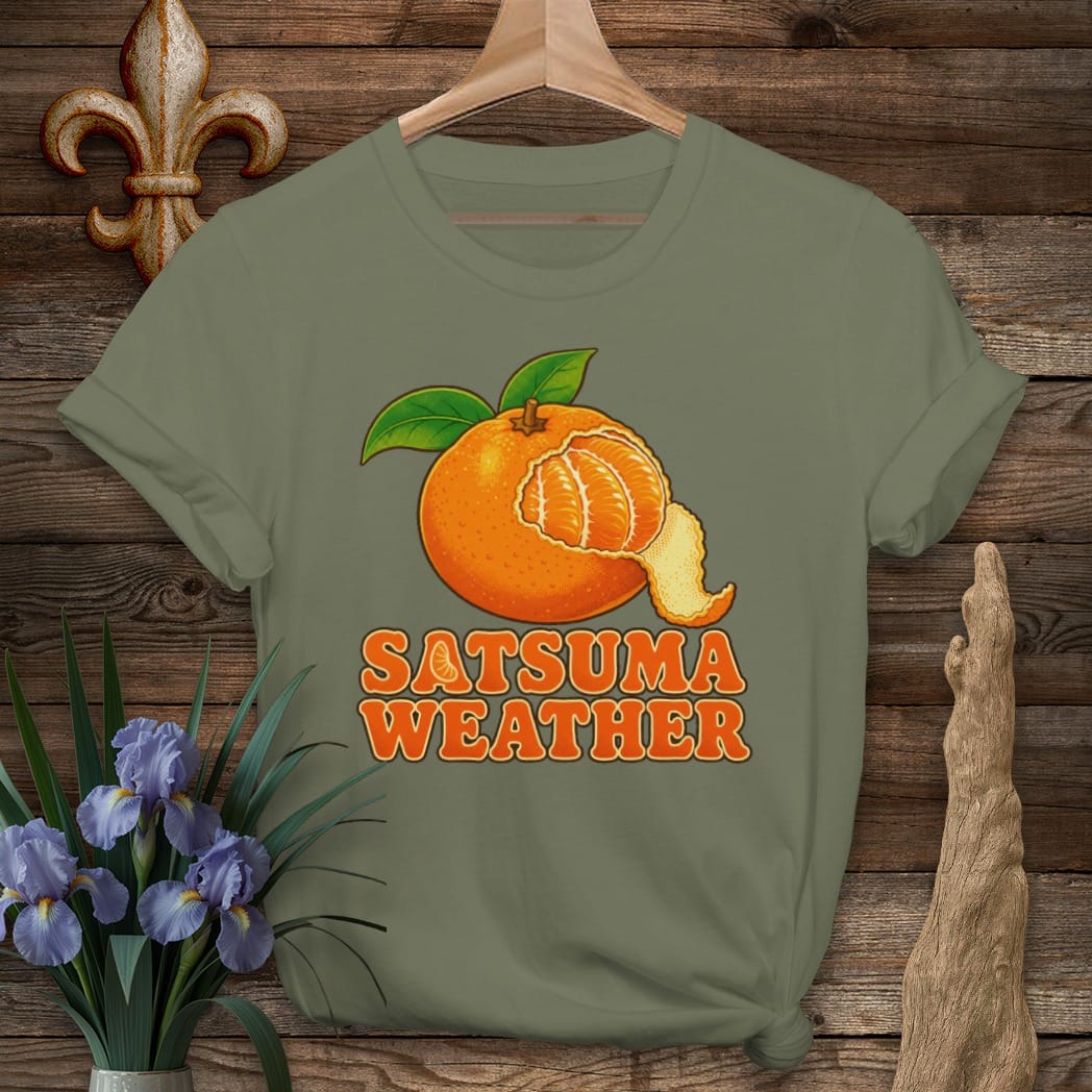 Military Green / S Louisiana Satsuma Weather T-Shirt by Laissez Faire Wear