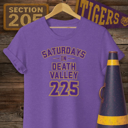 S / Heather Purple Louisiana Saturdays In Death Valley 225 Game Day T-Shirt by Laissez Faire Wear
