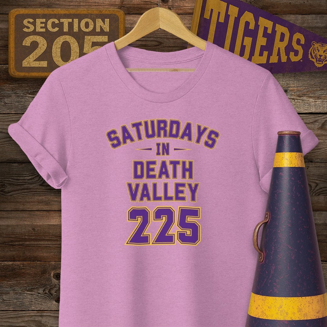 S / Heather Radiant Orchid Louisiana Saturdays In Death Valley 225 Game Day T-Shirt by Laissez Faire Wear