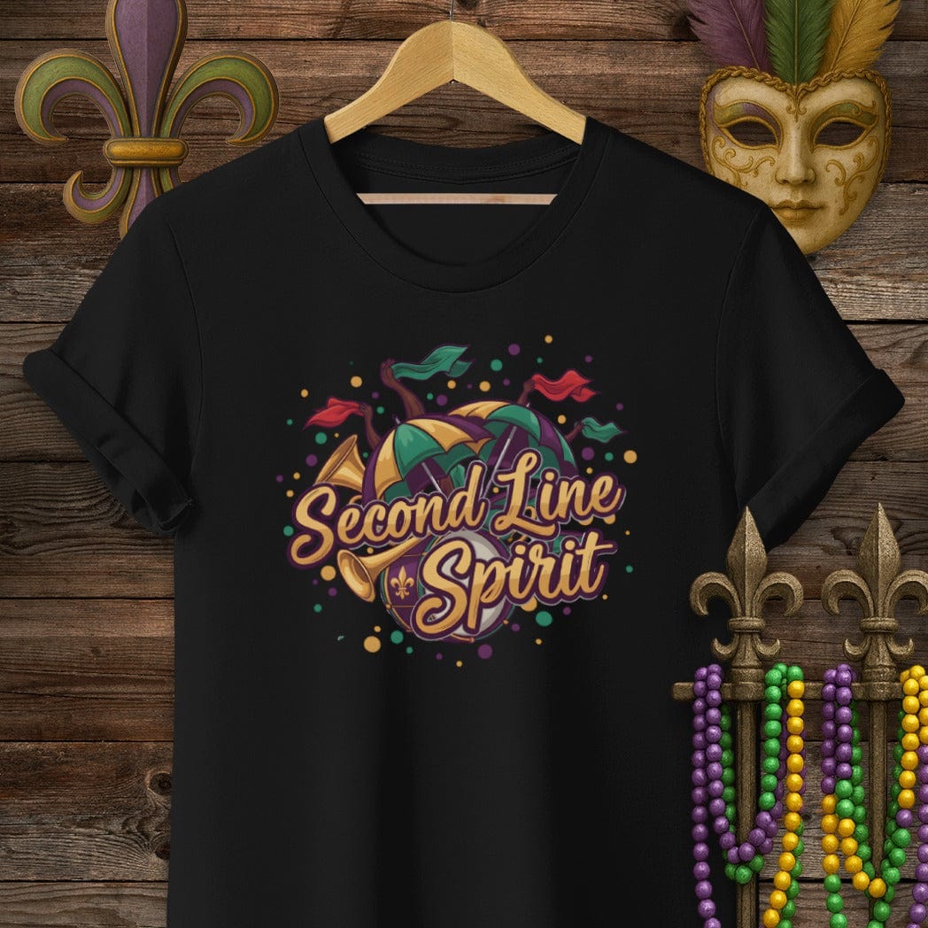 S / Black Louisiana Second Line Spirit T-Shirt by Laissez Faire Wear