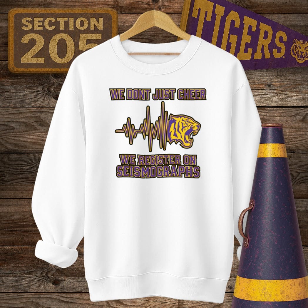 S / White Louisiana Seismograph Sweatshirt by Laissez Faire Wear