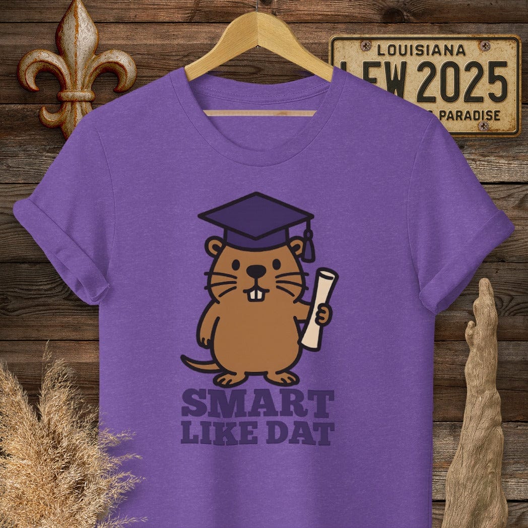 S / Heather Purple Louisiana Smart Like Dat Graduation T-Shirt by Laissez Faire Wear