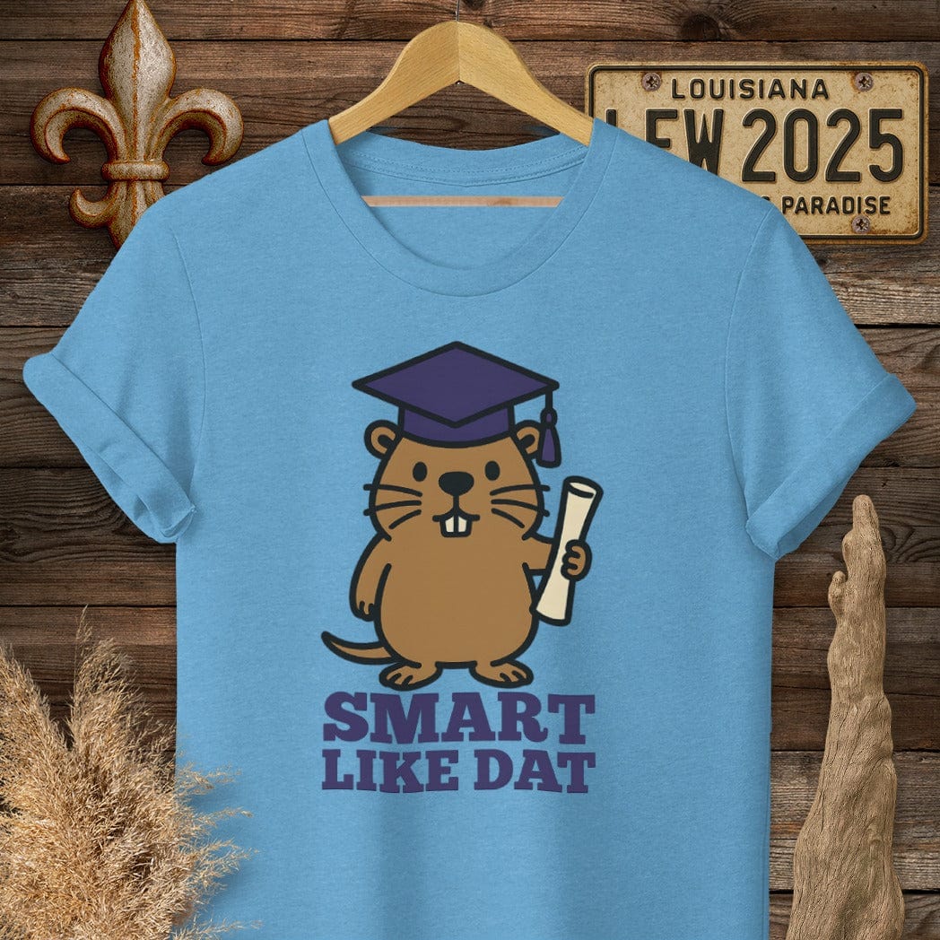 S / Heather Sapphire Louisiana Smart Like Dat Graduation T-Shirt by Laissez Faire Wear