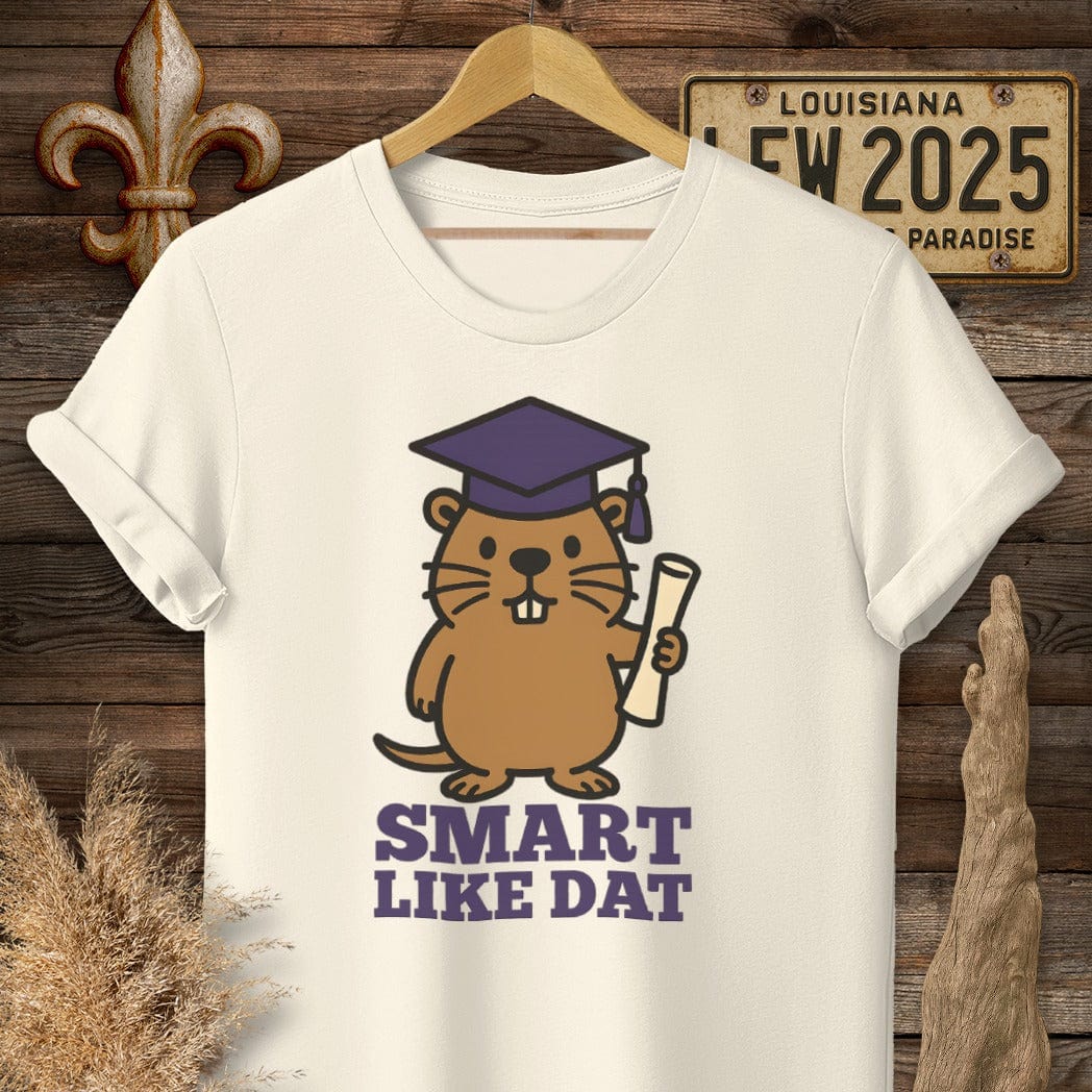 S / Natural Louisiana Smart Like Dat Graduation T-Shirt by Laissez Faire Wear