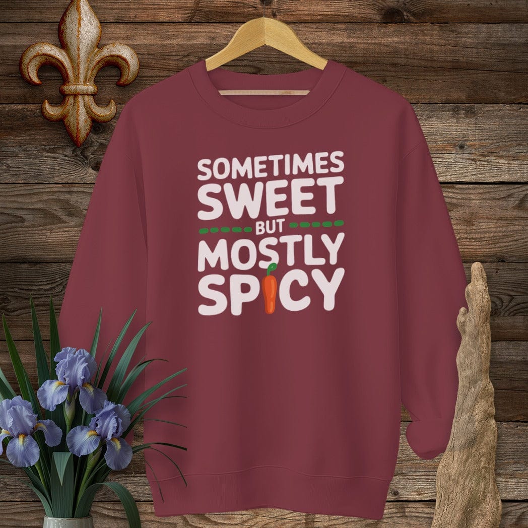 S / Garnet Louisiana Sometimes Sweet But Mostly Spicy Sweatshirt by Laissez Faire Wear