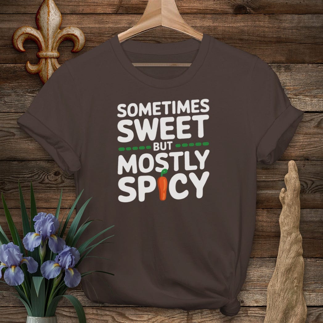 S / Dark Chocolate Louisiana Sometimes Sweet But Mostly Spicy T-Shirt by Laissez Faire Wear