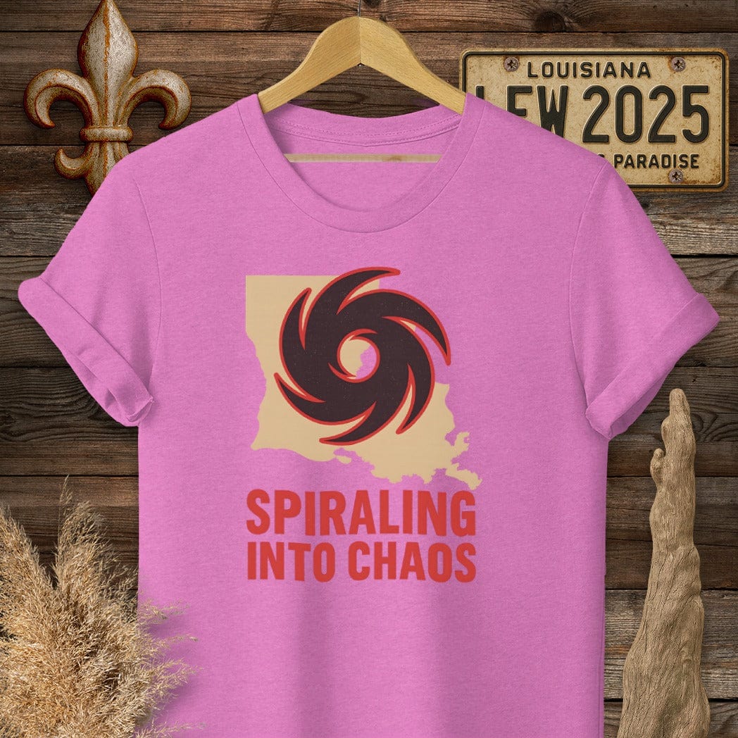 S / Heather Berry Louisiana Spiraling Into Chaos T-Shirt by Laissez Faire Wear