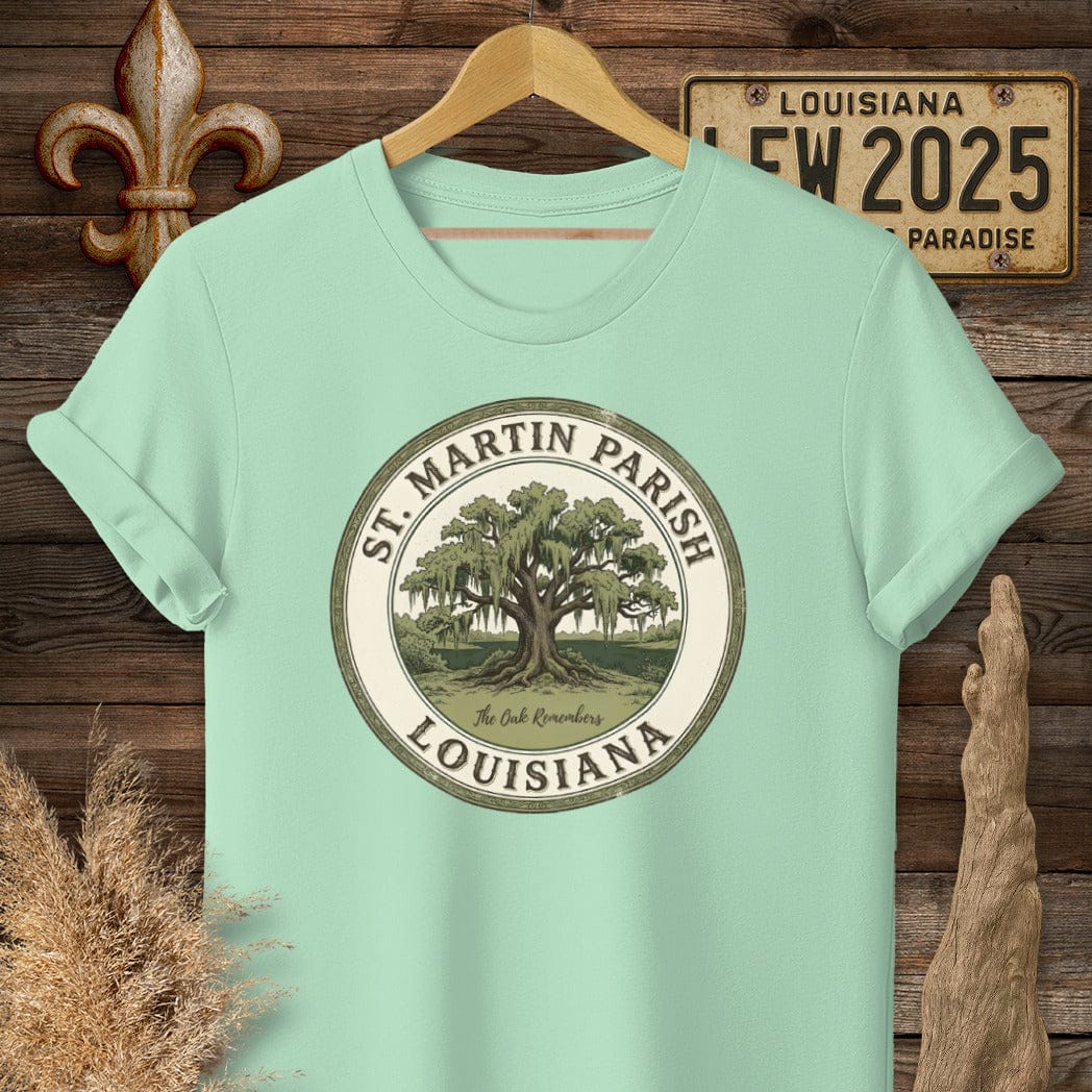 S / Mint Green Louisiana St. Martin Parish T-Shirt by Laissez Faire Wear