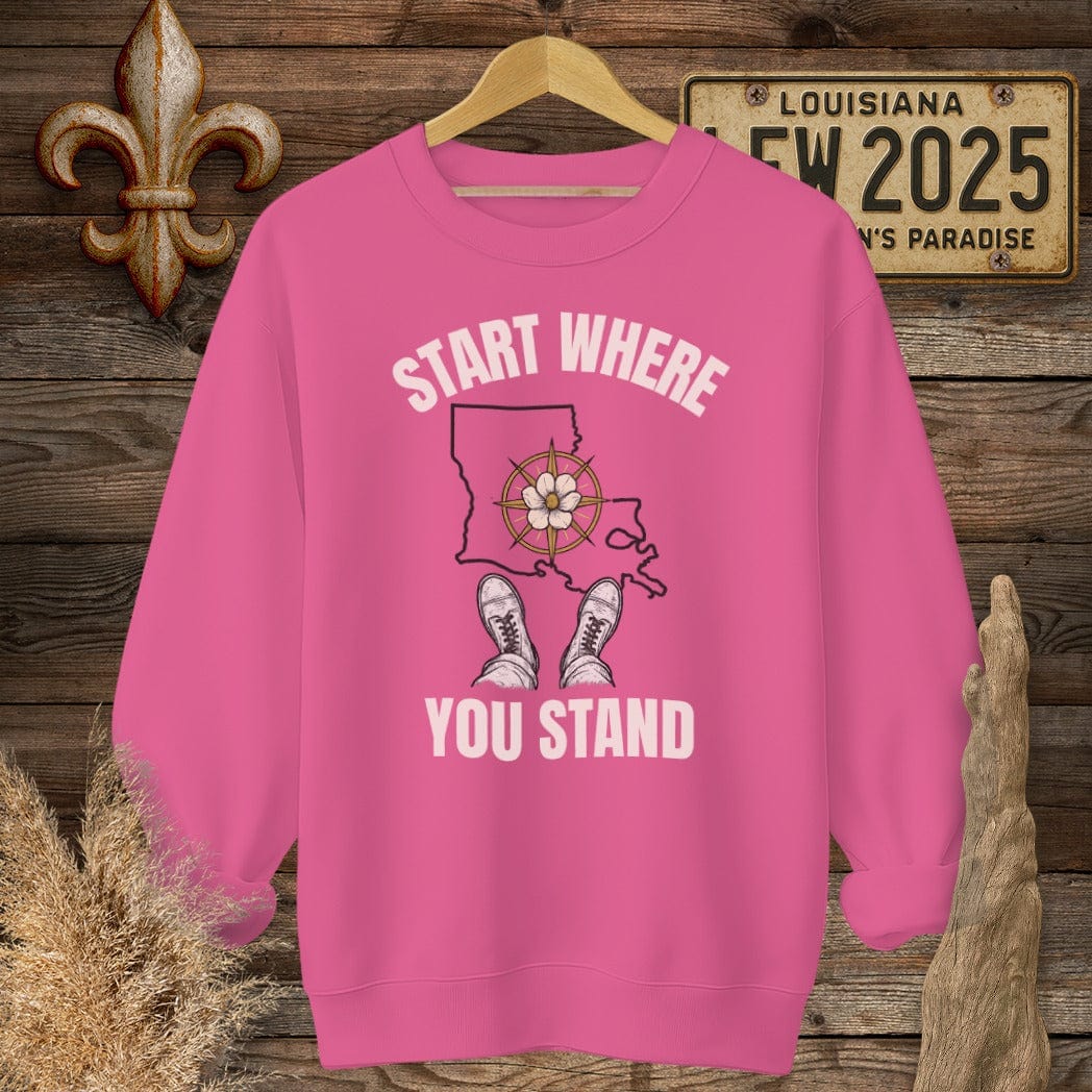 S / Heliconia Louisiana Start Where You Stand Sweatshirt by Laissez Faire Wear