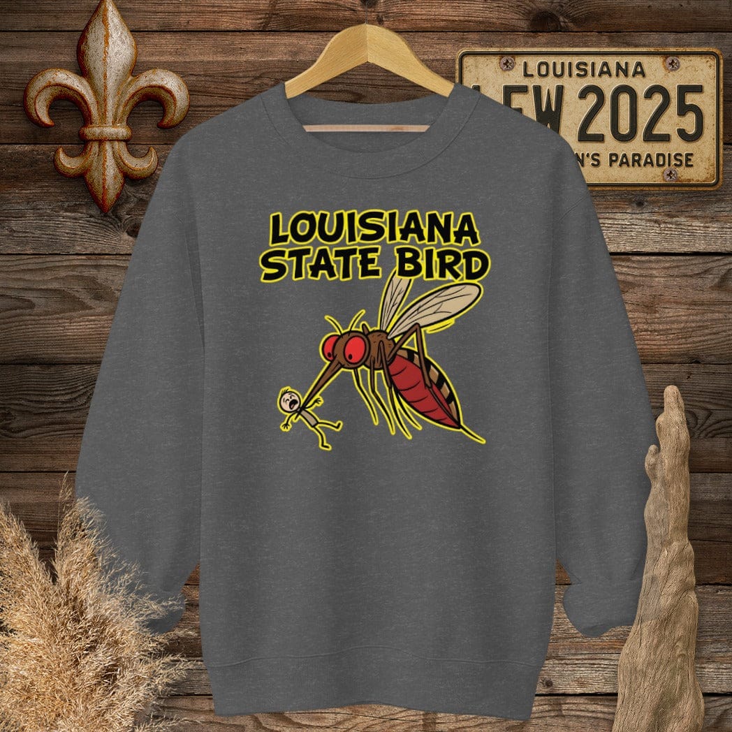 S / Dark Heather Louisiana State Bird Sweatshirt by Laissez Faire Wear