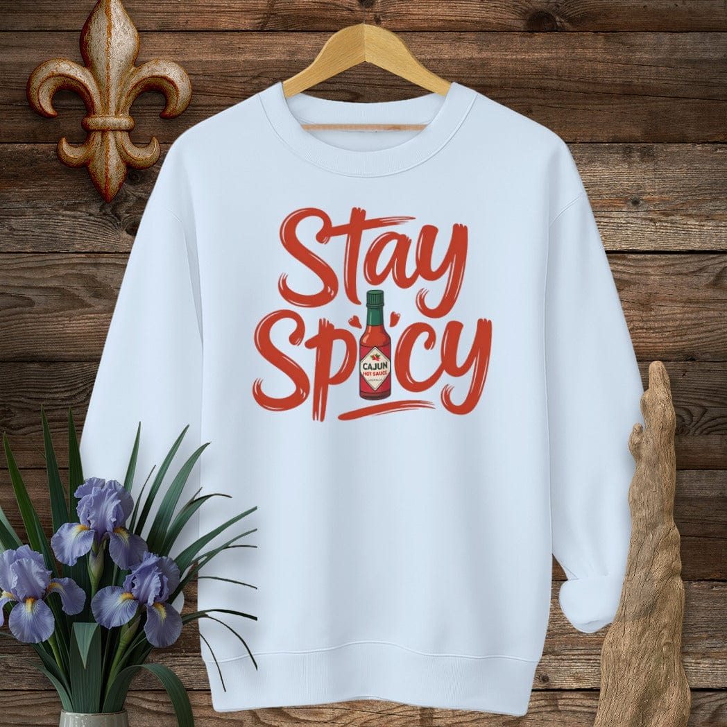 S / Light Blue Louisiana Stay Spicy Sweatshirt by Laissez Faire Wear