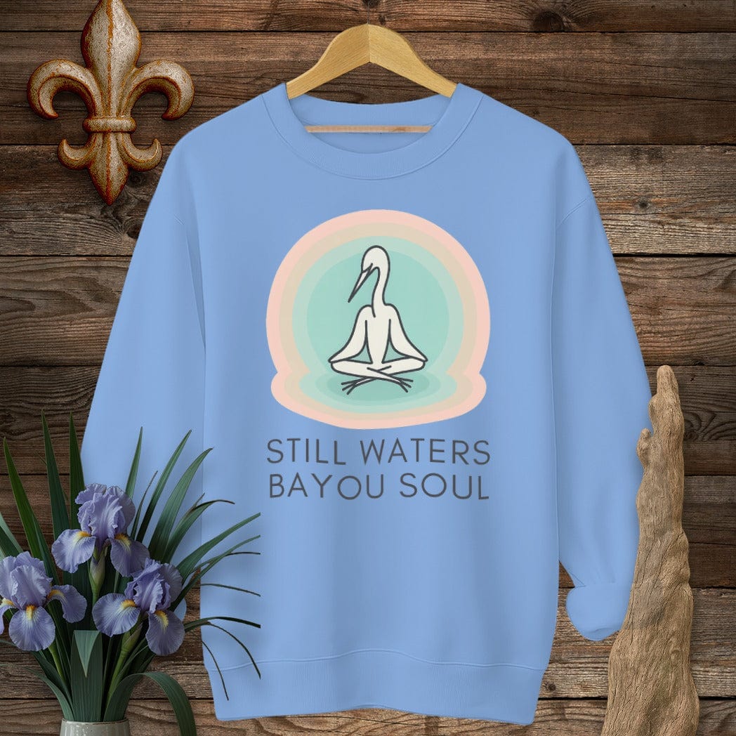 S / Carolina Blue Louisiana Still Waters Bayou Soul Zen Sweatshirt by Laissez Faire Wear