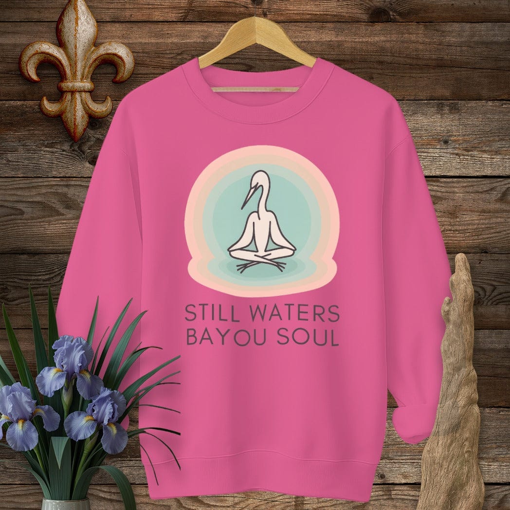 S / Heliconia Louisiana Still Waters Bayou Soul Zen Sweatshirt by Laissez Faire Wear