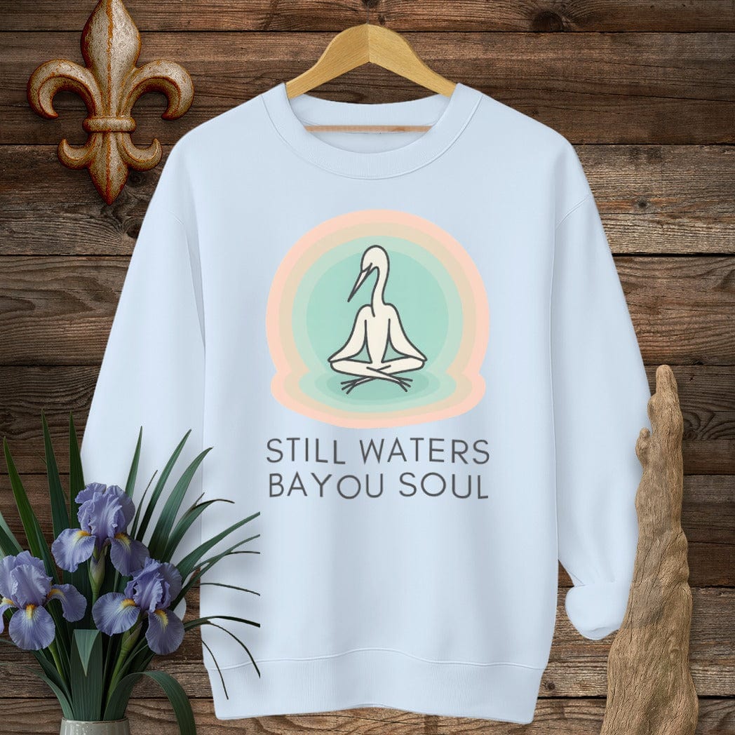 S / Light Blue Louisiana Still Waters Bayou Soul Zen Sweatshirt by Laissez Faire Wear