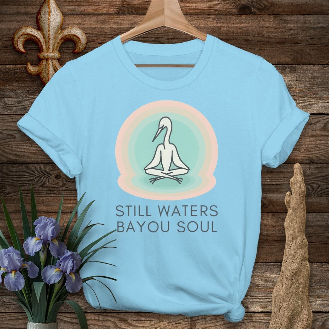 S / Sky Louisiana Still Waters Bayou Soul Zen T-Shirt by Laissez Faire Wear
