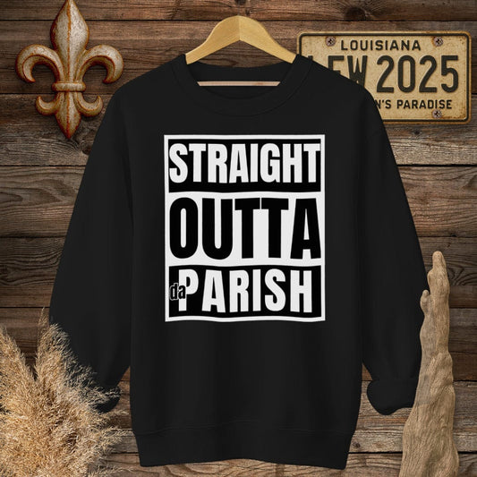 S / Black Louisiana Straight Outta da Parish St. Bernard Pride Sweatshirt by Laissez Faire Wear