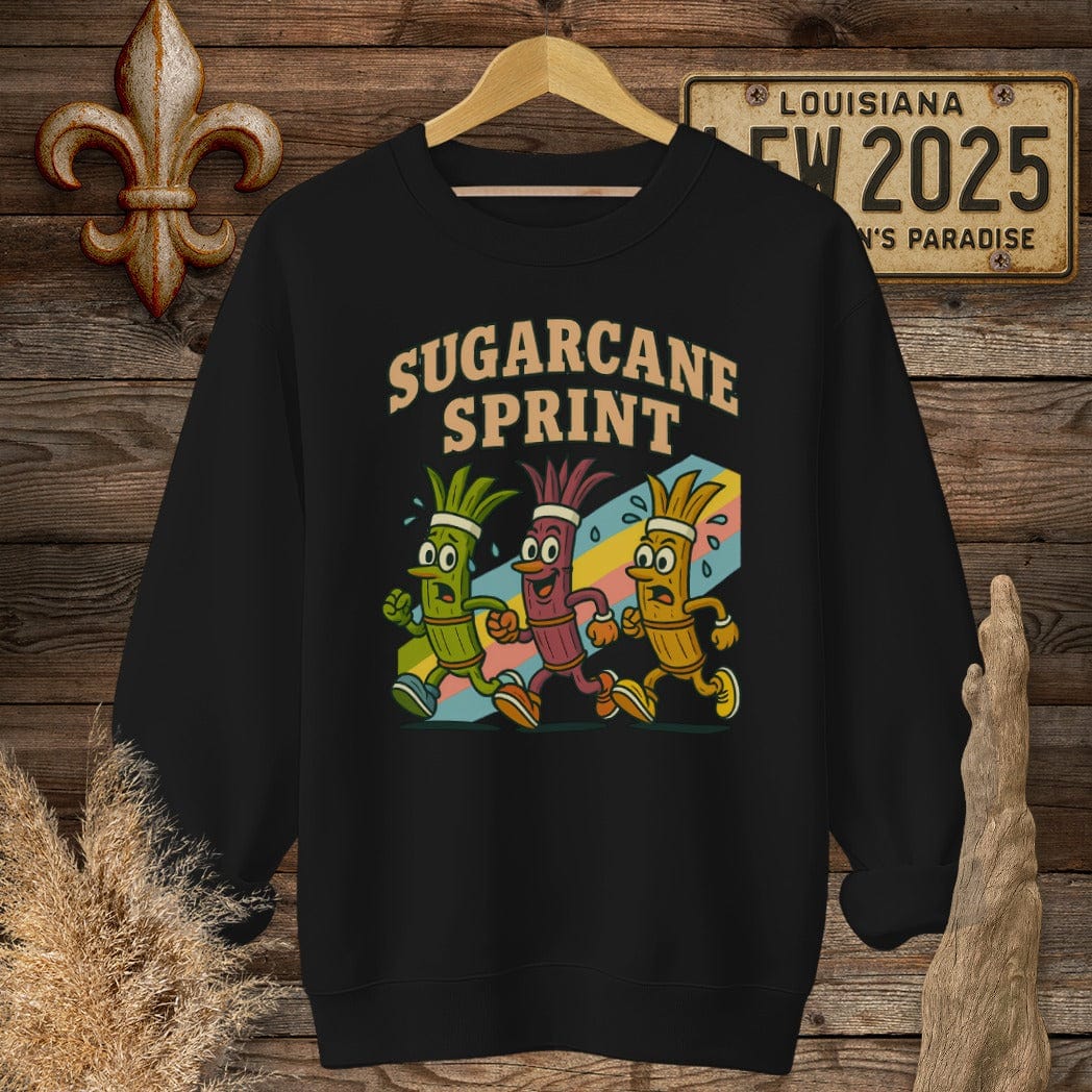 S / Black Louisiana Sugarcane Sprint Sweatshirt by Laissez Faire Wear