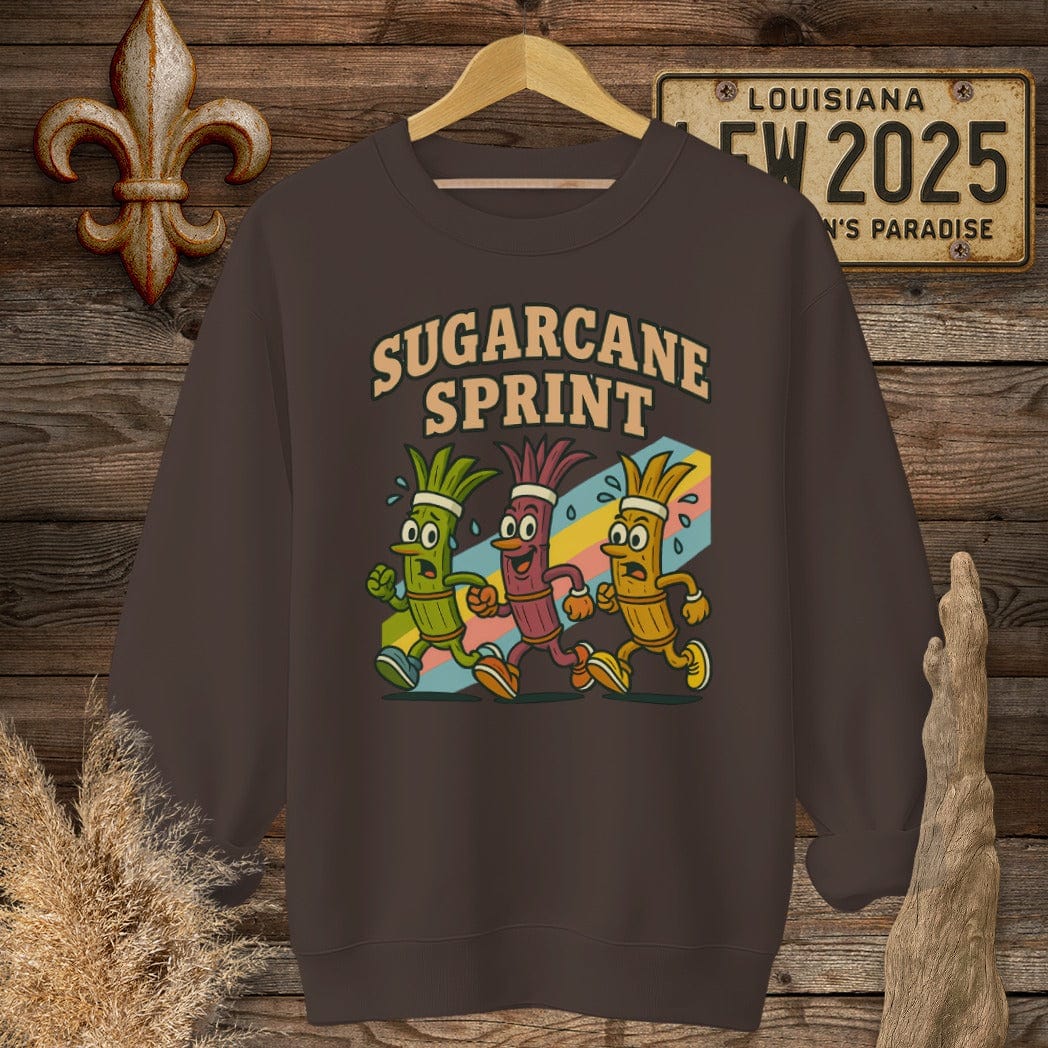 S / Dark Chocolate Louisiana Sugarcane Sprint Sweatshirt by Laissez Faire Wear
