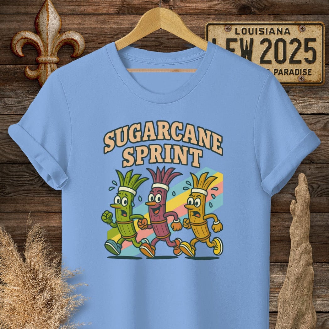 S / Carolina Blue Louisiana Sugarcane Sprint T-Shirt by Laissez Faire Wear