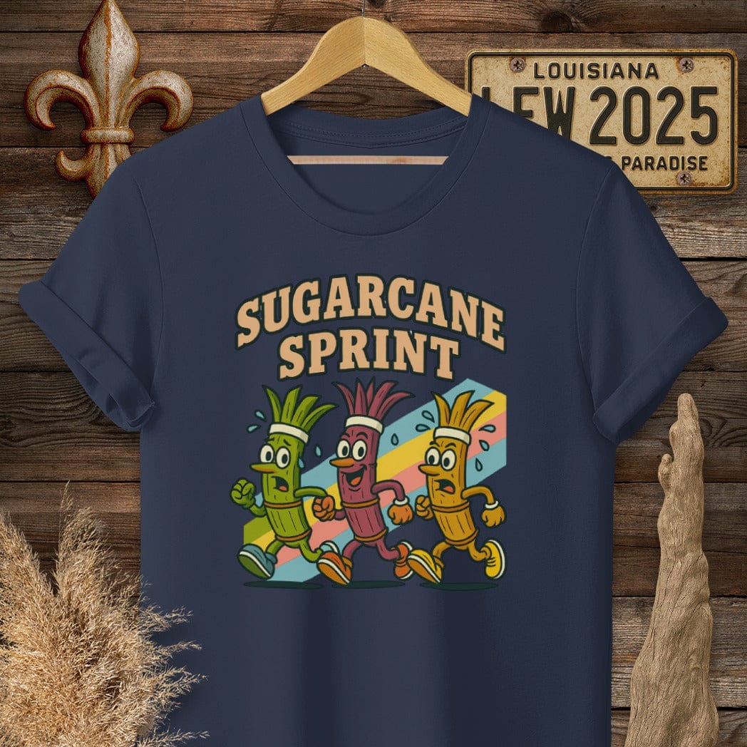 S / Navy Louisiana Sugarcane Sprint T-Shirt by Laissez Faire Wear