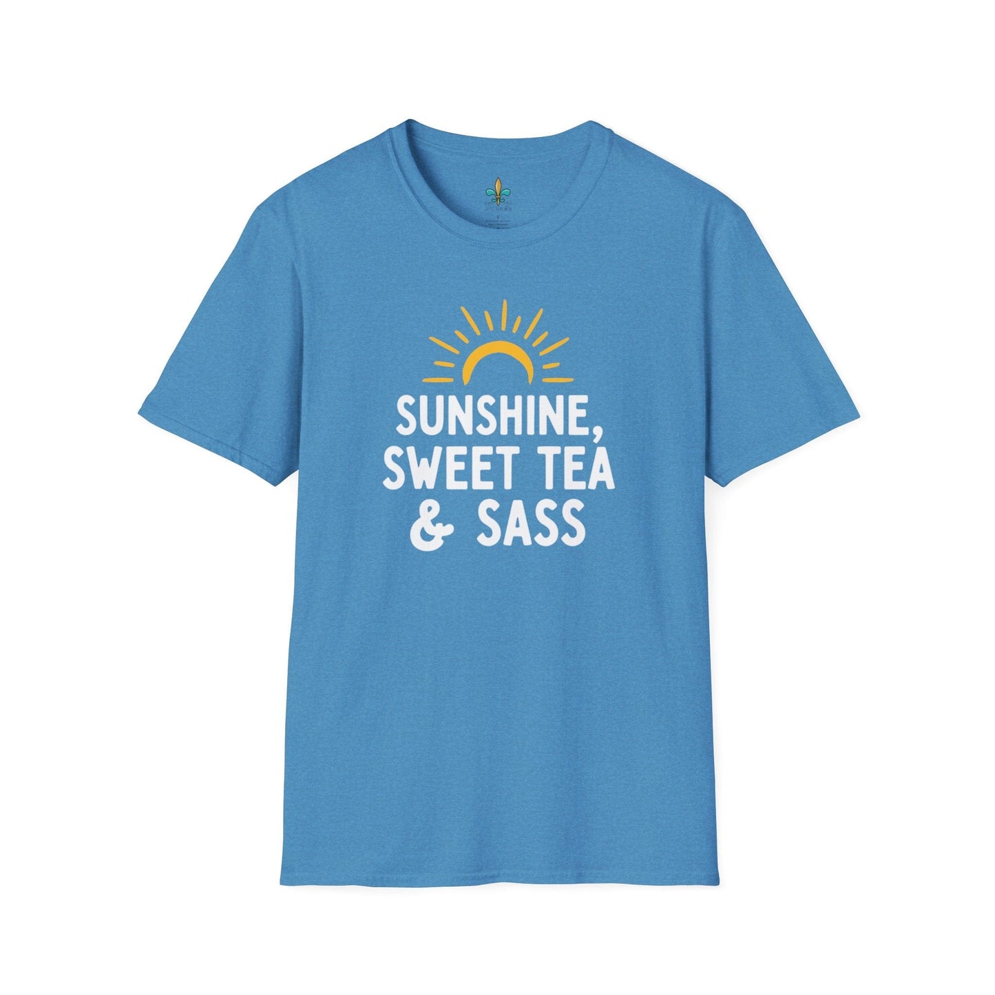 Heather Sapphire / S Louisiana "Sunshine, Sweet Tea & Sass" – Southern Charm Louisiana T-Shirt by Laissez Faire Wear