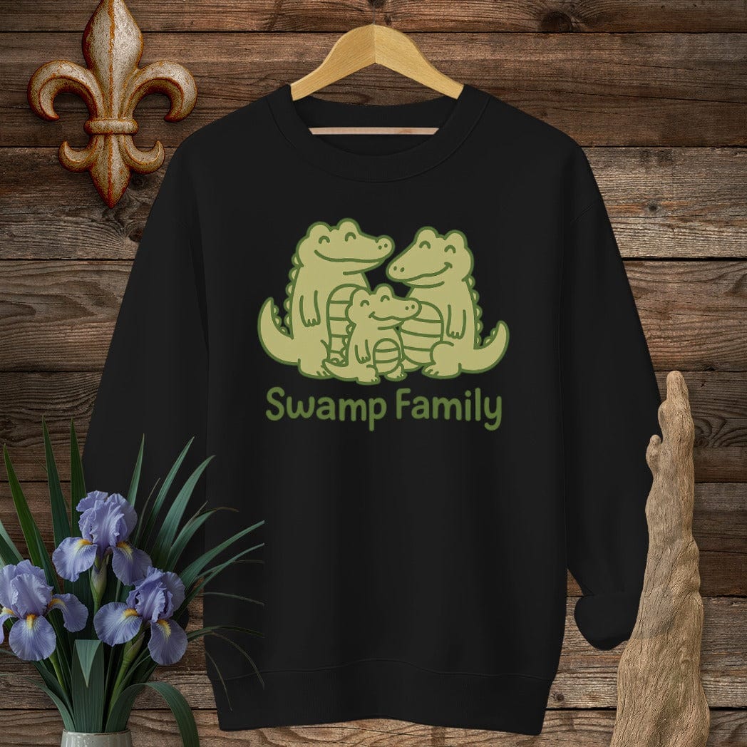 S / Black Louisiana Swamp Family Sweatshirt by Laissez Faire Wear