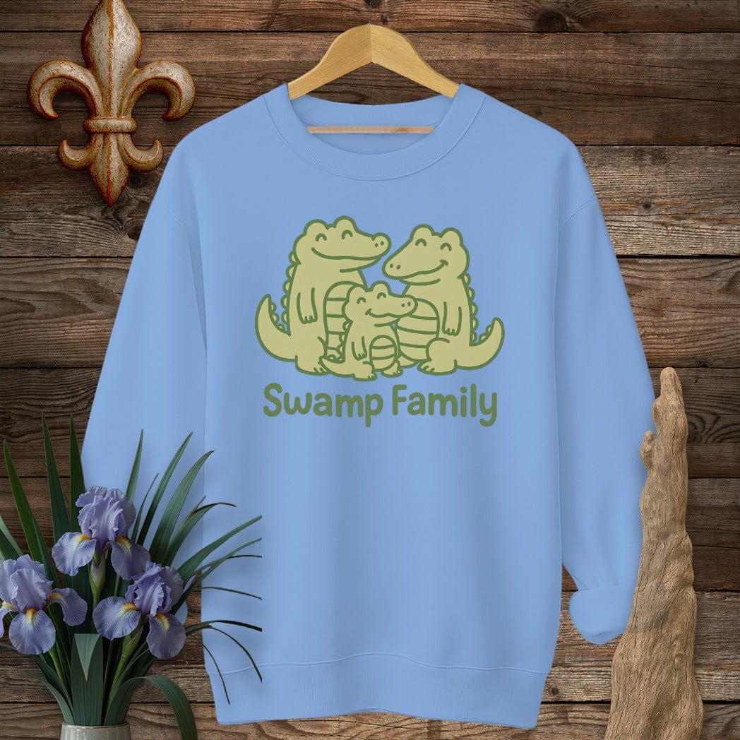S / Carolina Blue Louisiana Swamp Family Sweatshirt by Laissez Faire Wear