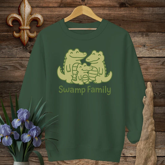 S / Forest Green Louisiana Swamp Family Sweatshirt by Laissez Faire Wear