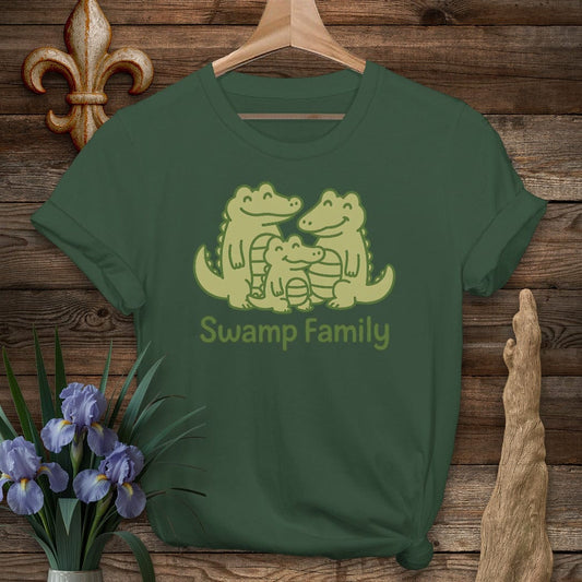 S / Forest Green Louisiana Swamp Family T-Shirt by Laissez Faire Wear