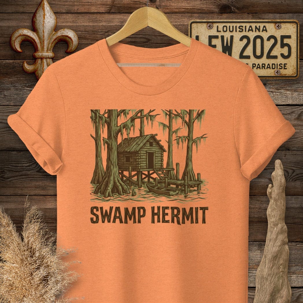 S / Heather Orange Louisiana Swamp Hermit T-Shirt by Laissez Faire Wear