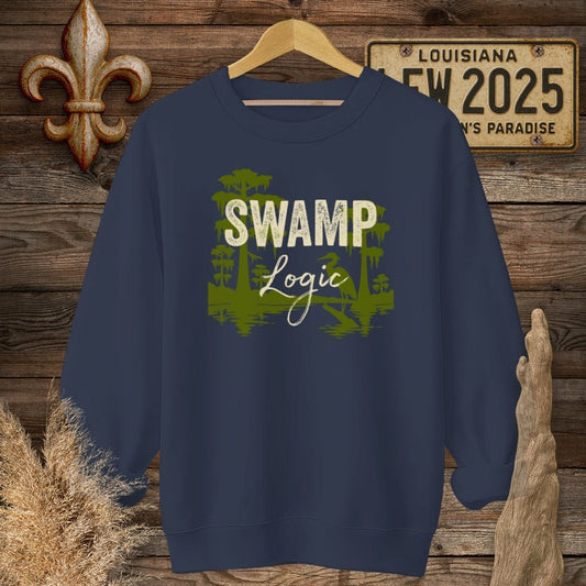 S / Navy Louisiana Swamp Logic Sweatshirt by Laissez Faire Wear