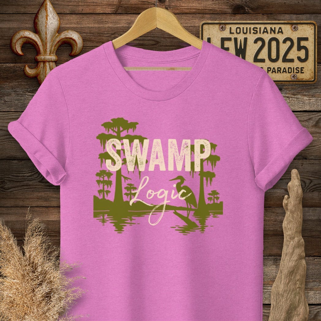 S / Heather Berry Louisiana Swamp Logic T-Shirt by Laissez Faire Wear