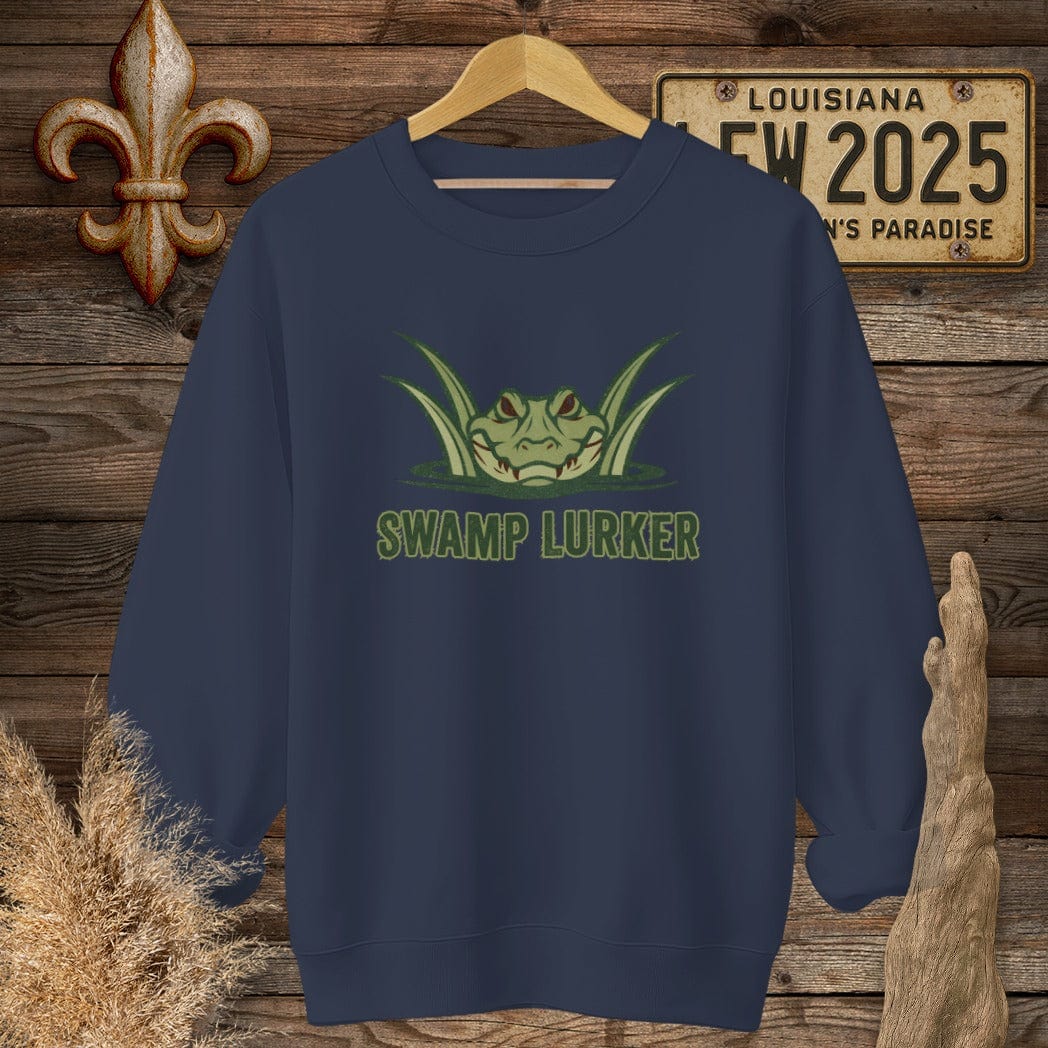 S / Navy Louisiana Swamp Lurker Sweatshirt by Laissez Faire Wear