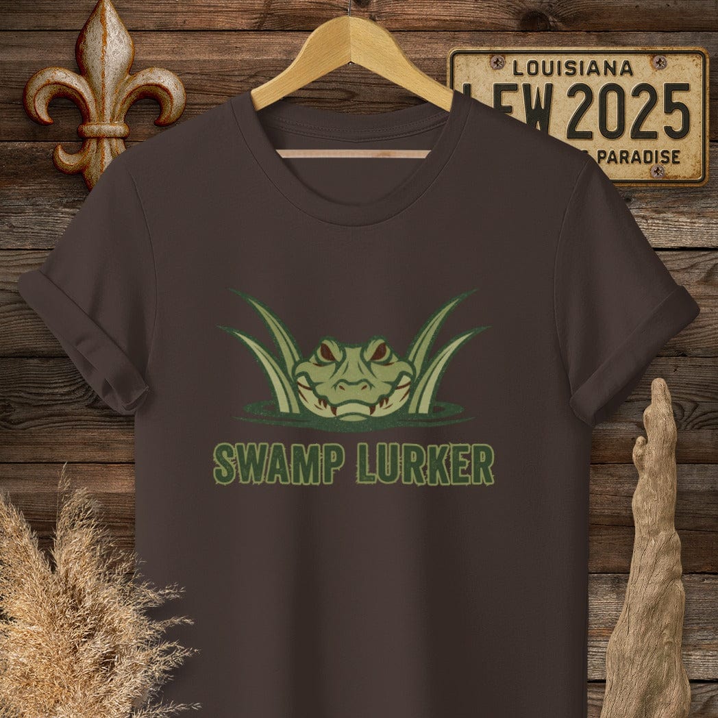 S / Dark Chocolate Louisiana Swamp Lurker T-Shirt by Laissez Faire Wear