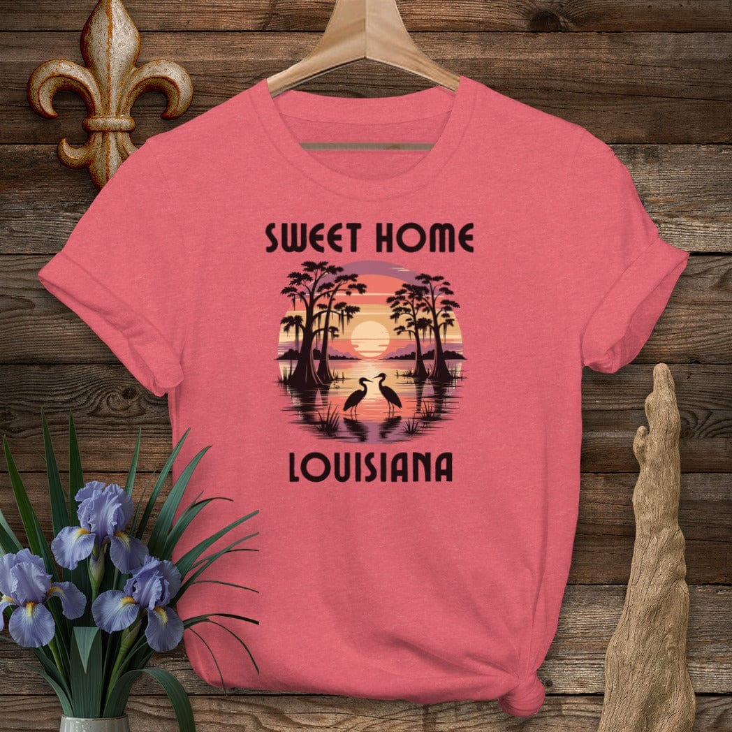 S / Heather Red Louisiana Sweet Home Louisiana T-Shirt by Laissez Faire Wear