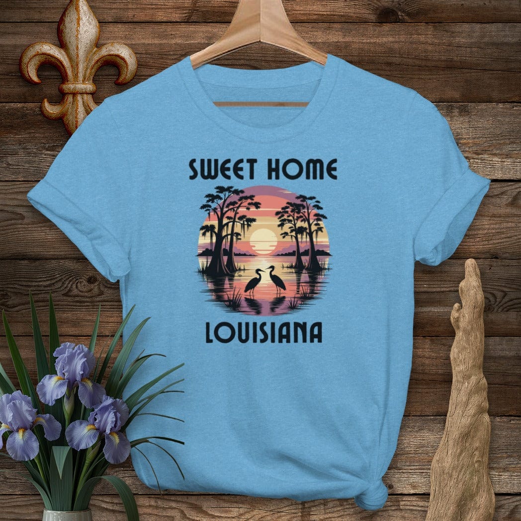 S / Heather Sapphire Louisiana Sweet Home Louisiana T-Shirt by Laissez Faire Wear