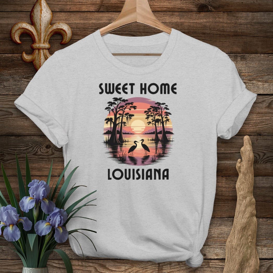 S / Sport Grey Louisiana Sweet Home Louisiana T-Shirt by Laissez Faire Wear