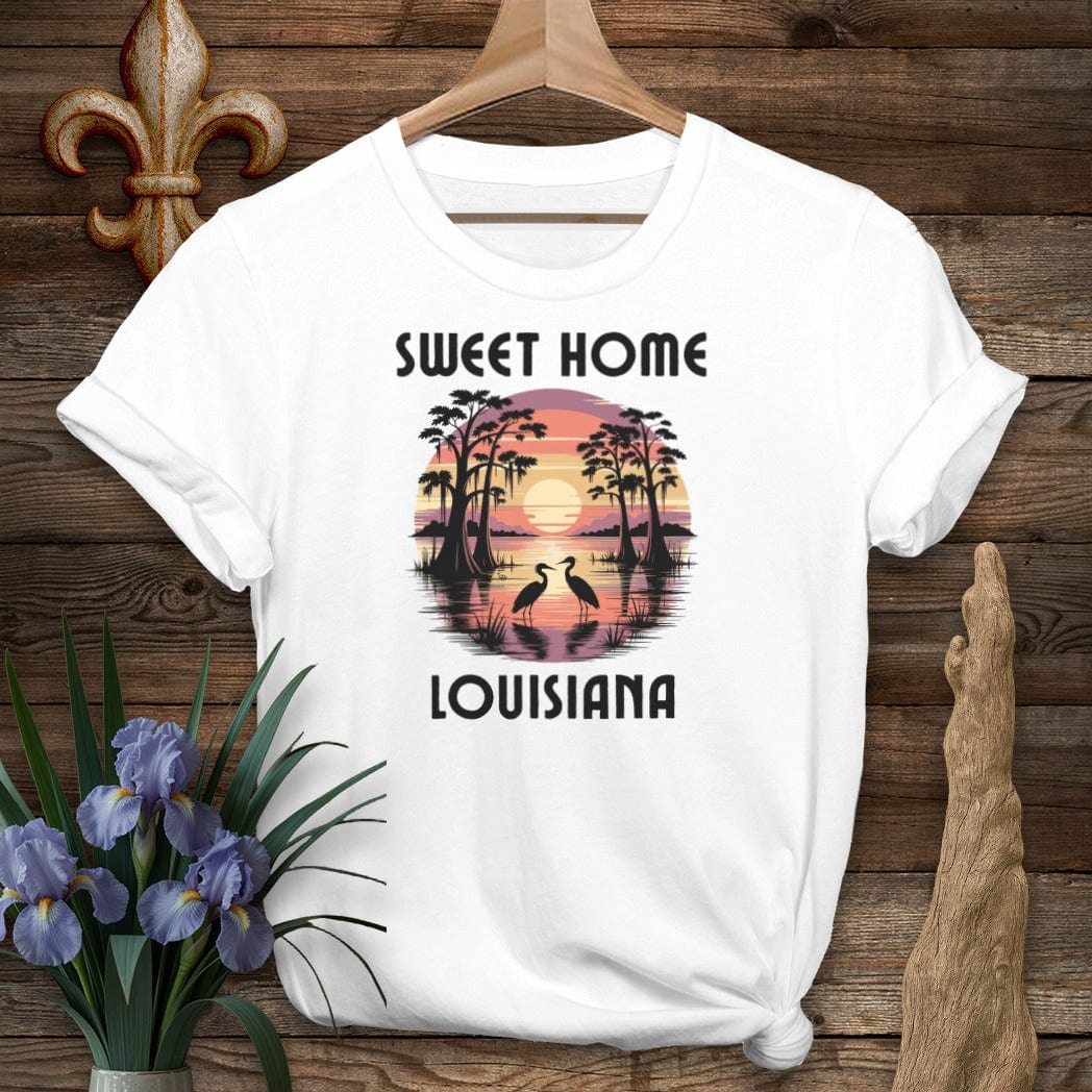 S / White Louisiana Sweet Home Louisiana T-Shirt by Laissez Faire Wear