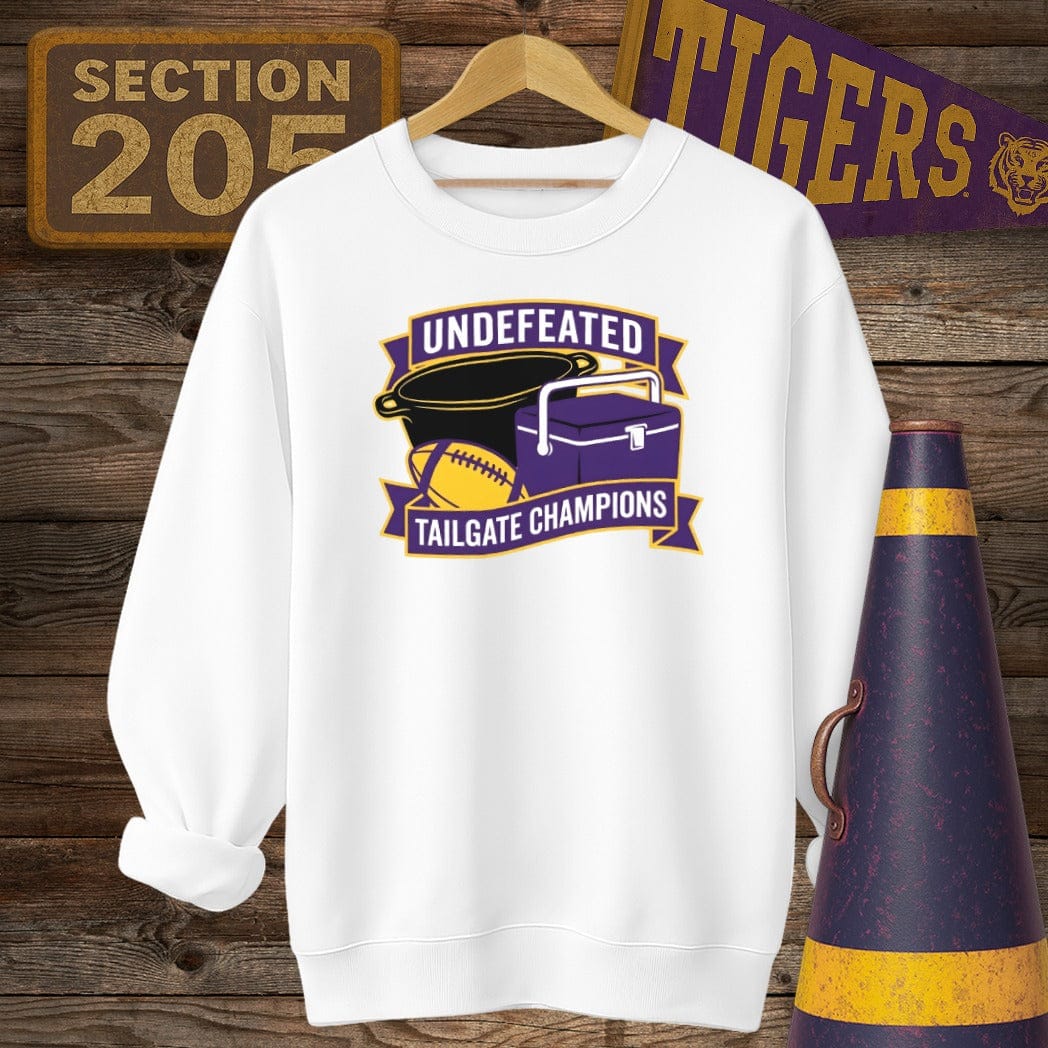 S / White Louisiana Tailgate Champions Sweatshirt by Laissez Faire Wear