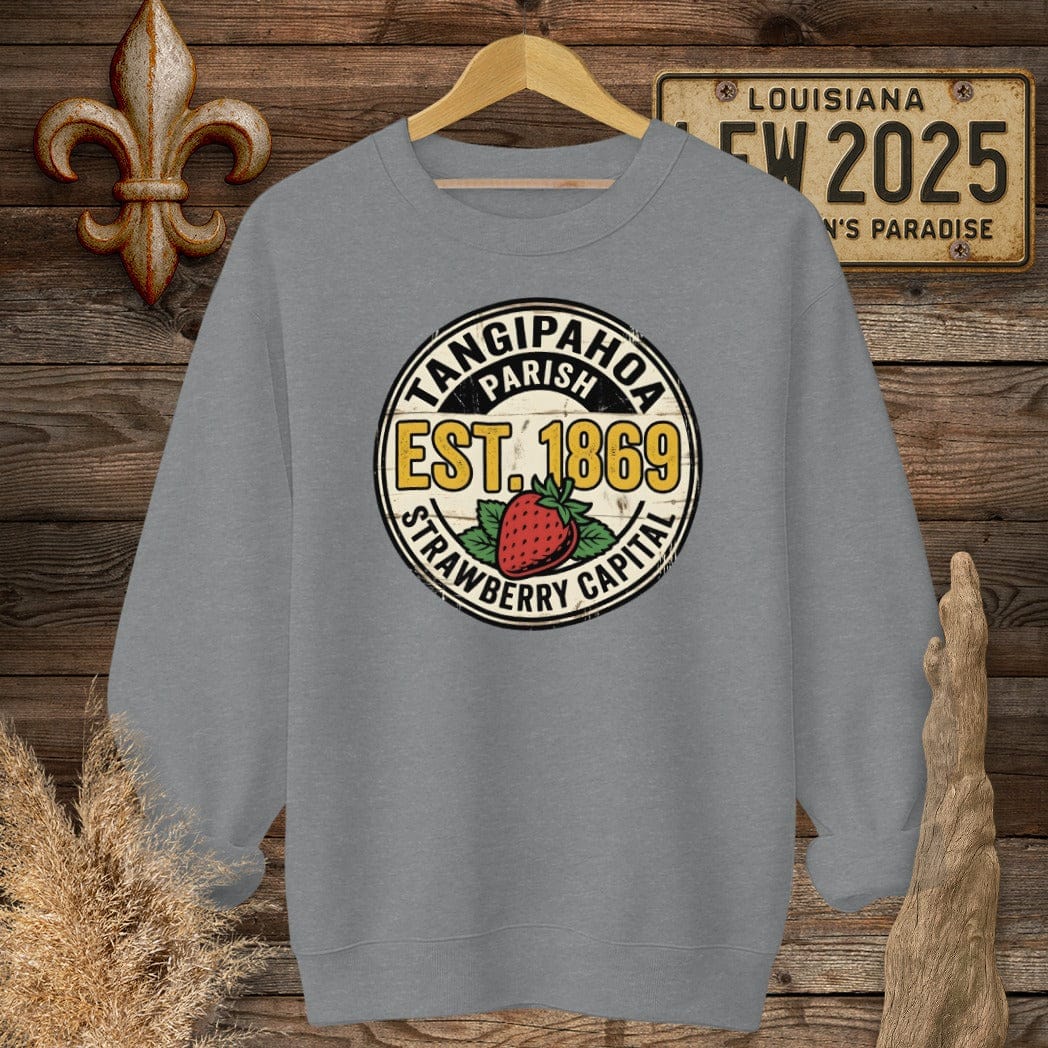 S / Graphite Heather Louisiana Tangipahoa Parish Sweatshirt by Laissez Faire Wear