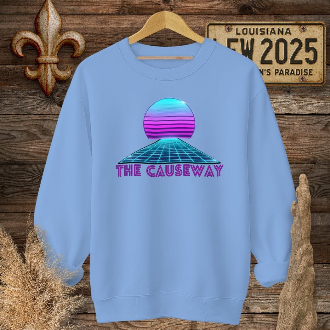 S / Carolina Blue Louisiana The Causeway Sweatshirt by Laissez Faire Wear