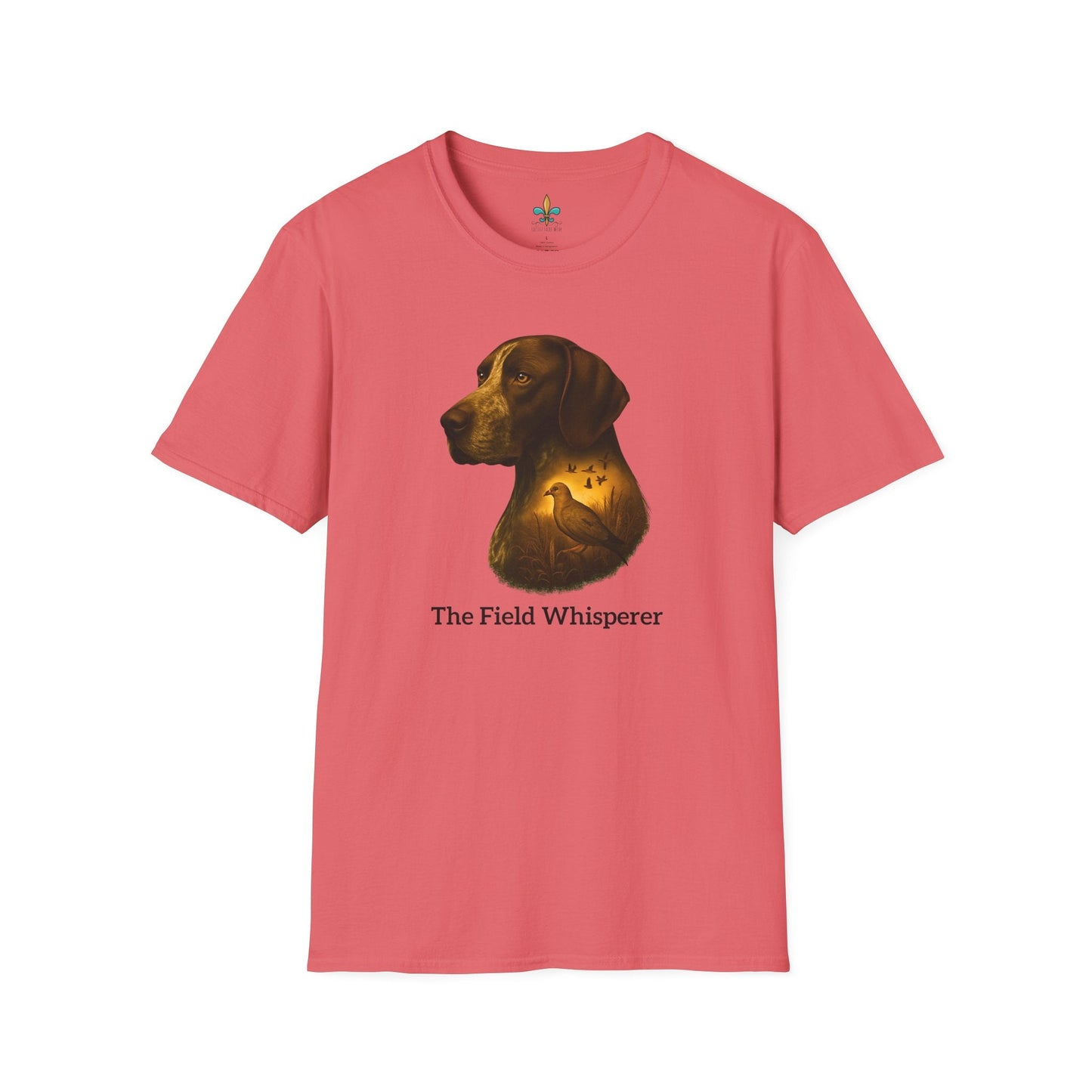 Coral Silk / S Louisiana "The Field Whisperer" – German Shorthaired Pointer Louisiana Hunting Dog T-Shirt by Laissez Faire Wear