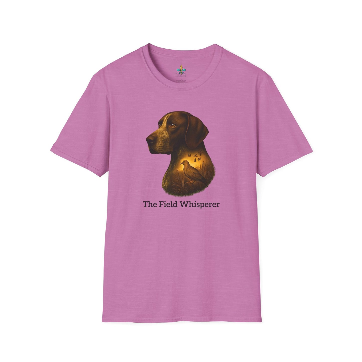 Heather Radiant Orchid / S Louisiana "The Field Whisperer" – German Shorthaired Pointer Louisiana Hunting Dog T-Shirt by Laissez Faire Wear